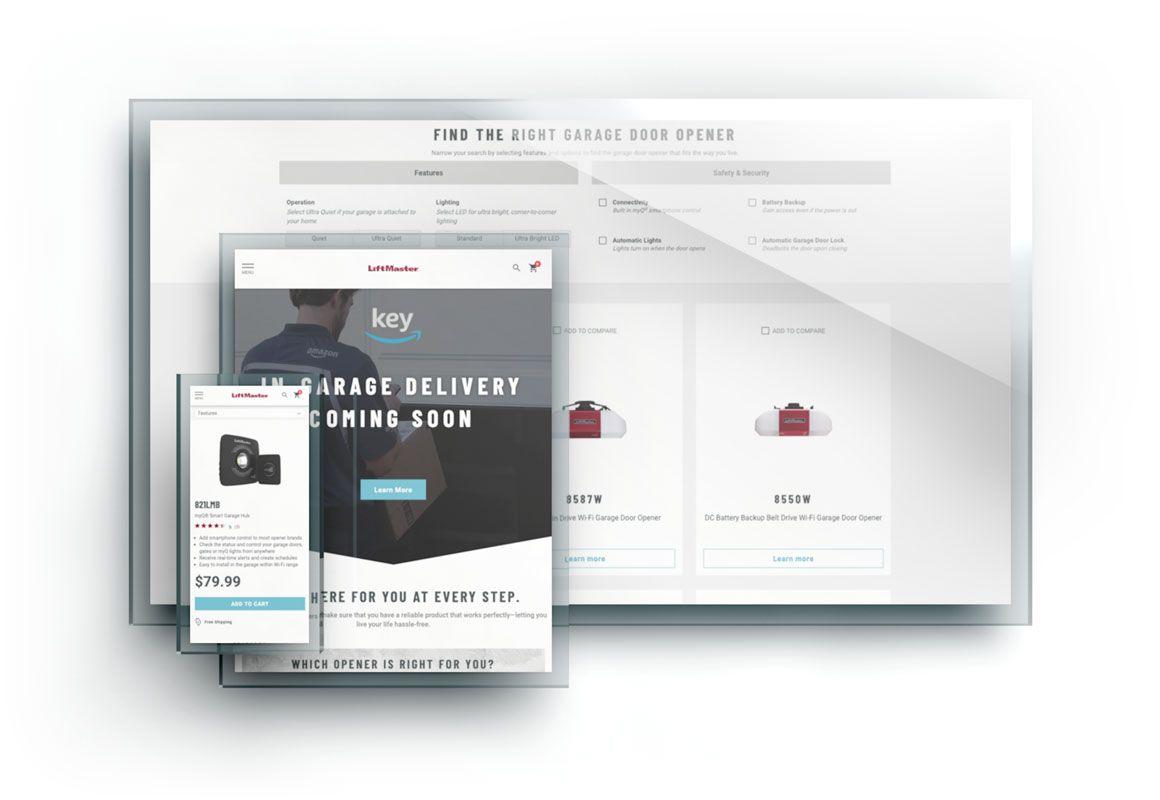 Visualization of LiftMaster website responsive sizing