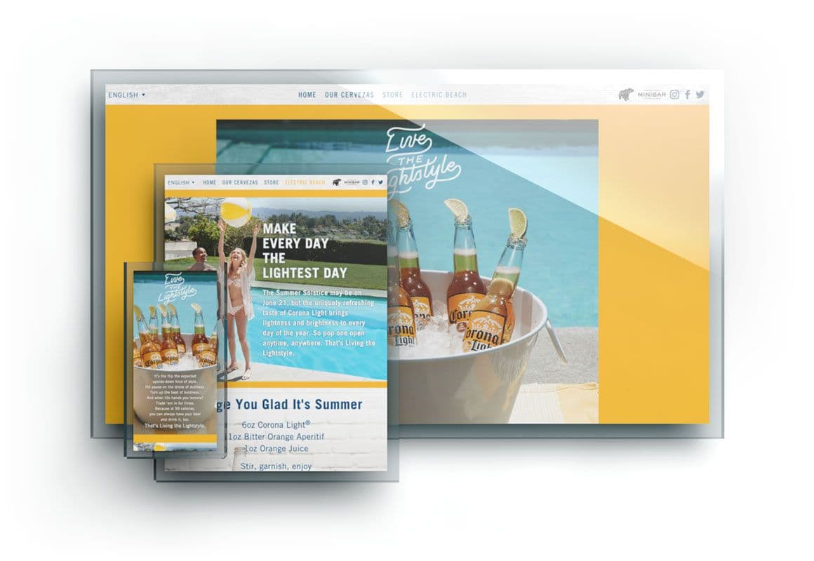 Visualization of Corona website responsive sizing